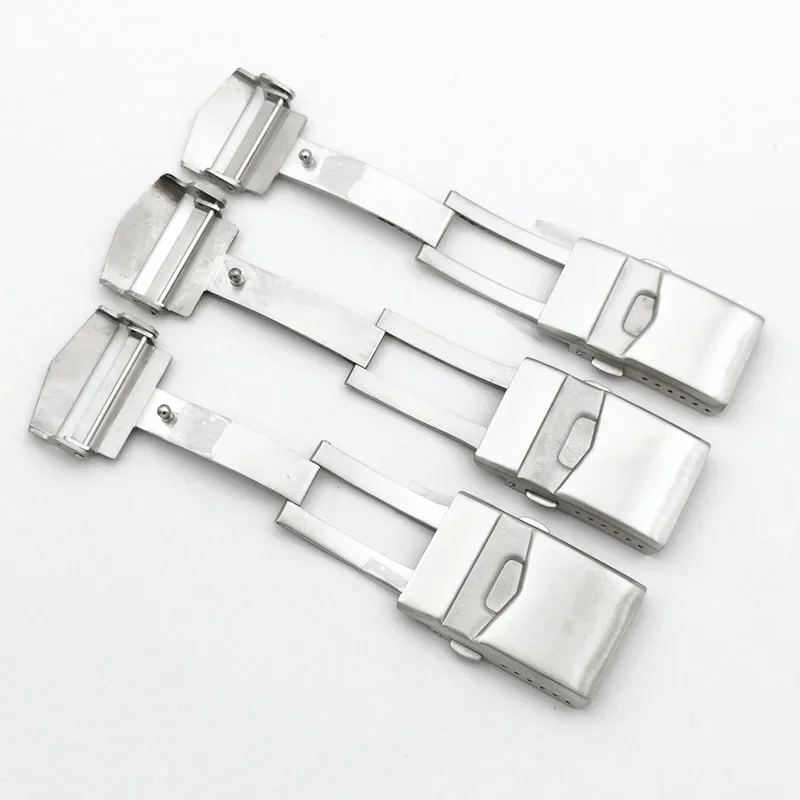 316L Stainless Steel Watch Buckle 18mm 20mm 22mm for Seiko Watch Band Clasp Solid Folding Buckle Diving Watch Clasp Accessories