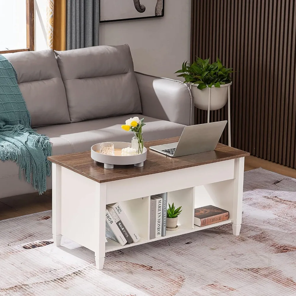 With Storage Shelf/Hidden Compartment Table Serving Coffee Tables Luxury Design Cafe Table for Living Room Furniture White Coffe