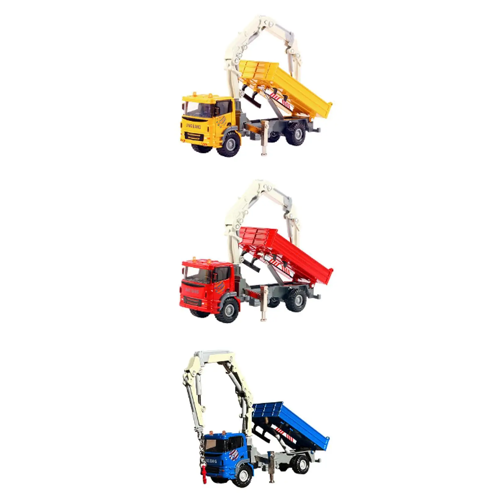 Crane Truck Toy for Ages 3+ Boys Holiday Gift Party Favors Flexible Joints Pretend Play Realistic Engineering Vehicle Model