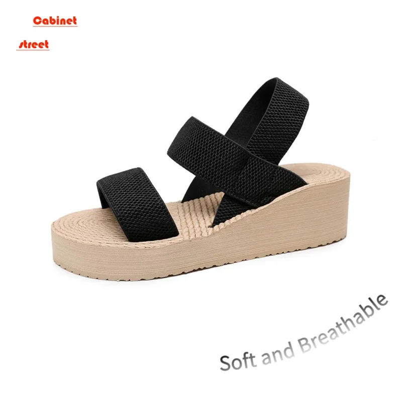 

Women Wear the New Summer Female Sandals Korean Version of Fashion Cross with Tide Thick Soled Roman Ladies Shoes Large Size