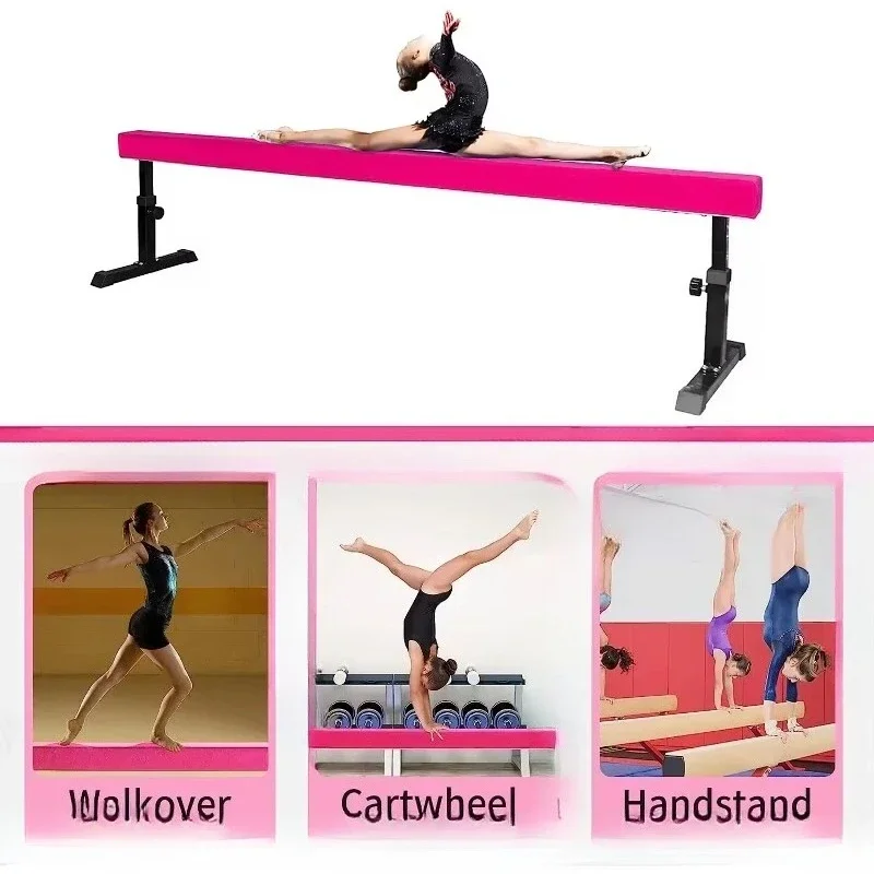 Adjustable Suede Balance Beam Gymnastics Equipment High Low Floor Gym Workout and Training
