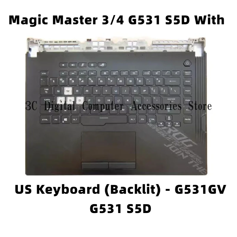 90NR0341-R34US0 - Palm Rest For Asus Magic Master 3/4 G531 S5D With US Keyboard (Backlit) - G531GV G531 S5D Notebook