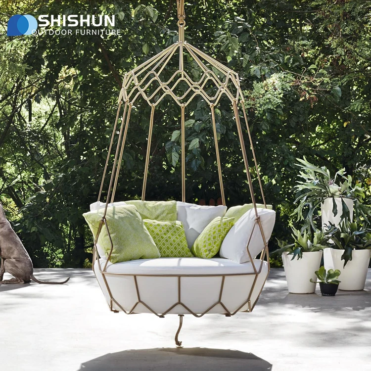 Modern and fashionable outdoor garden patio hanging ceiling rocking chair egg chair furniture