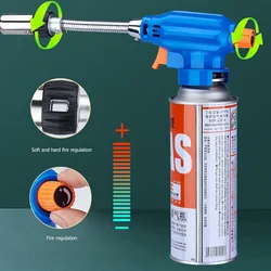 Portable Tool Gas Burner Flame Torch Flamethrower Metal Flame Gas Torch Lighter Adjustable Hose Gas Welding Tools Baking Igniter