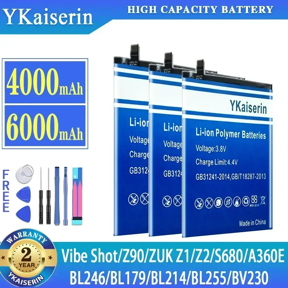

Аккумулятор YKaiserin для Lenovo Vibe Shot Z90 Z90-3 Z90-7 Z90a40 MAX BL246/BL179/BL214/BL255/BV230, аккумуляторы для мобильных телефонов + НЕТ