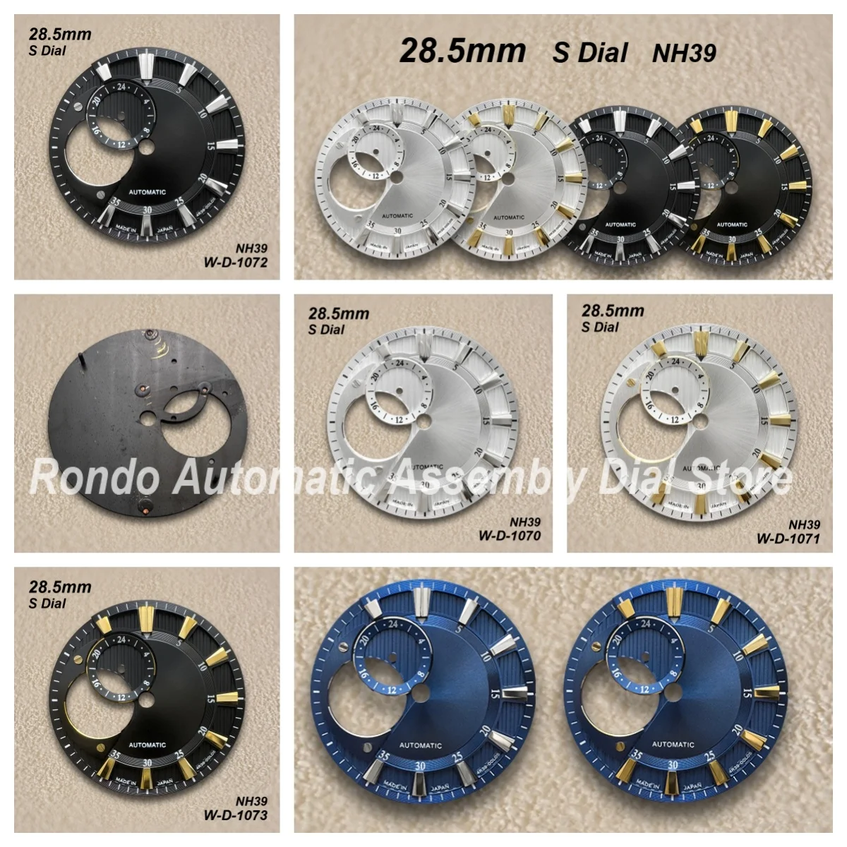 

28.5mm S Logo New Style Dial Fit NH39 Movement High-Quality Hollow Out Sunray Watch Modification Accessories