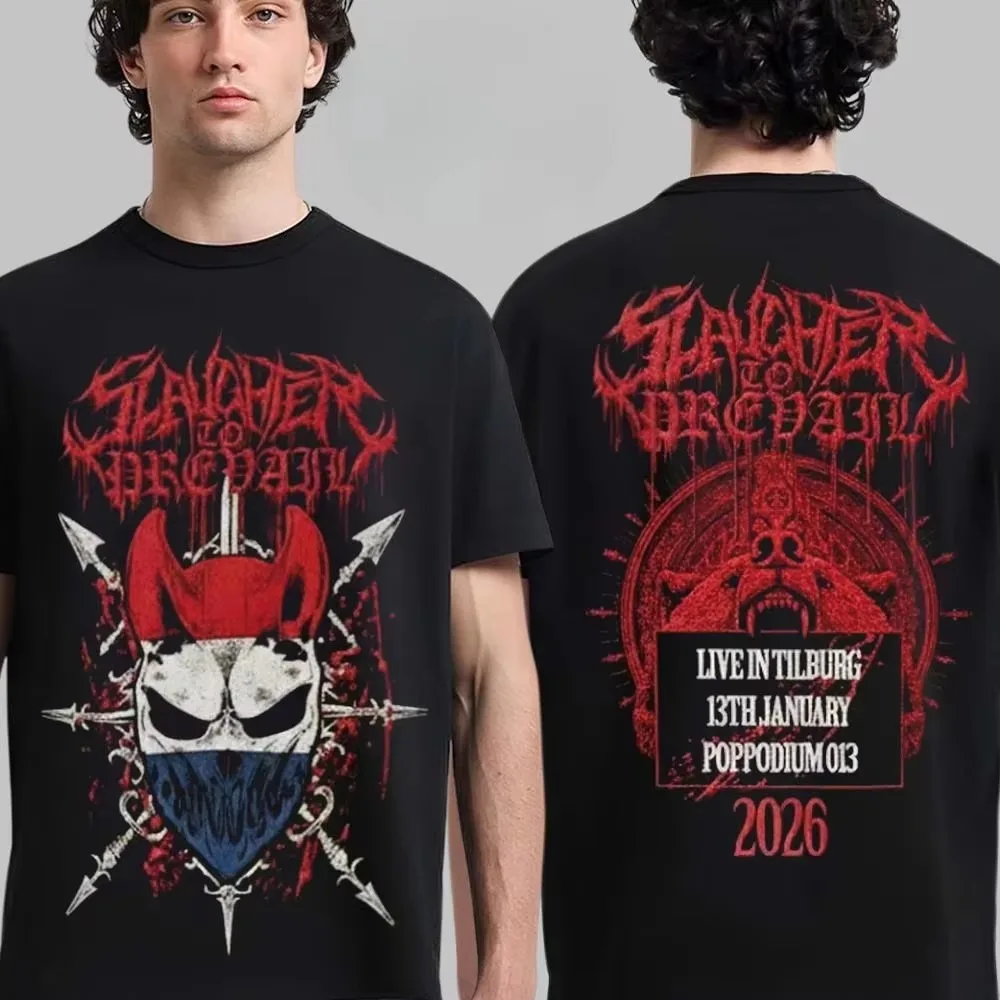 Slaughter To Prevail Tilburg 2026 Band Graphic T-Shirt Cotton Men Women Streetwear Tee