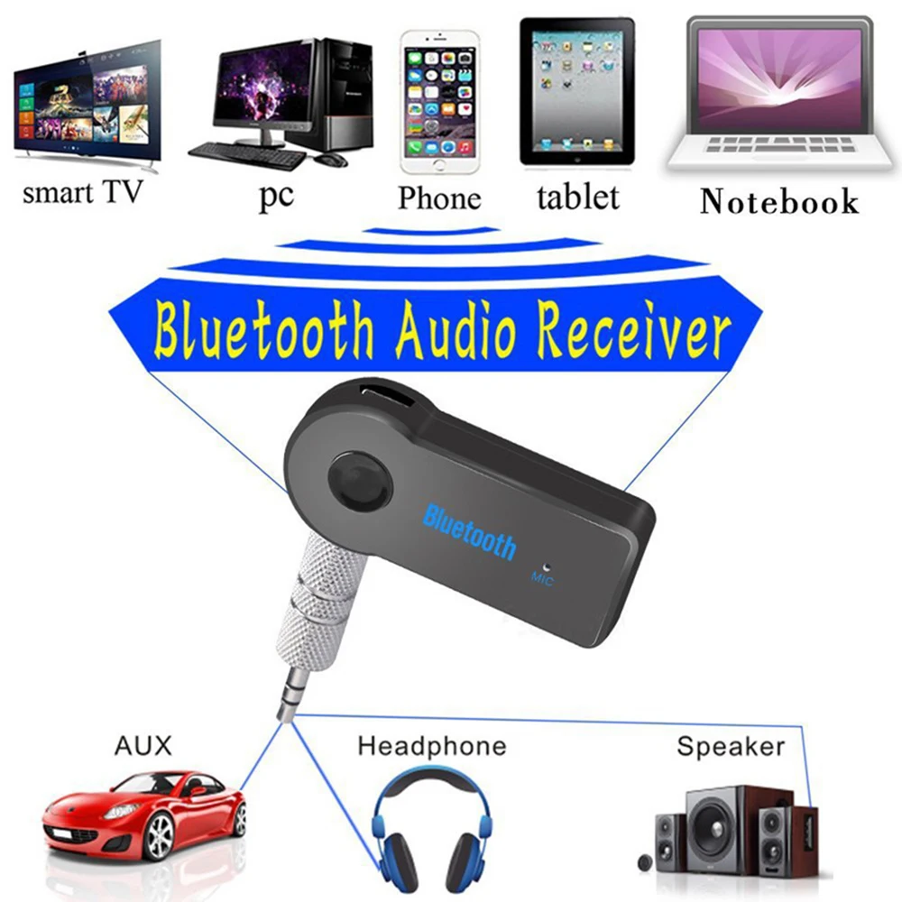 PIX-LINK B01 2-In 1 Wireless Bluetooth 5.0 Receiver Transmitter Adapter 3.5mm Jack For Car Music Audio Aux Headphone Reciever