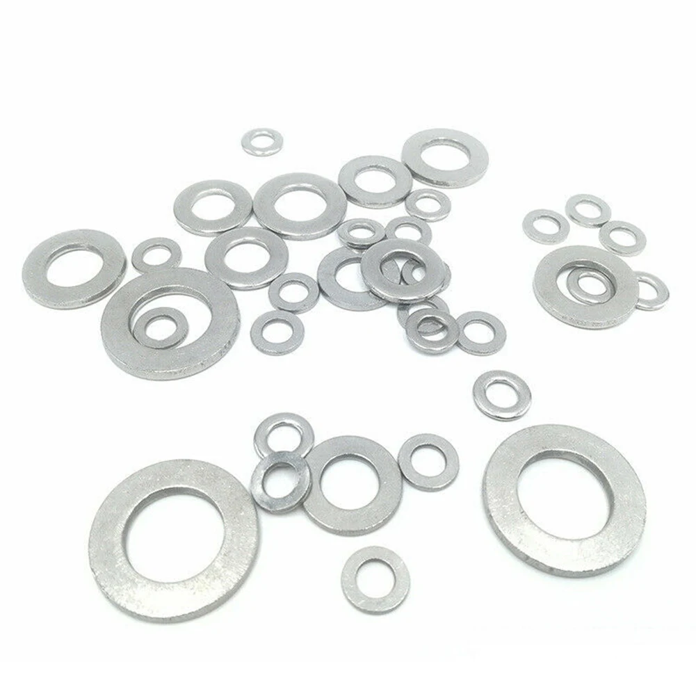 105PCS Stainless Steel Flat Washers Kit With Plain Washer Seal Screw Gasket Rings For General Home Improvement And Workshop Use