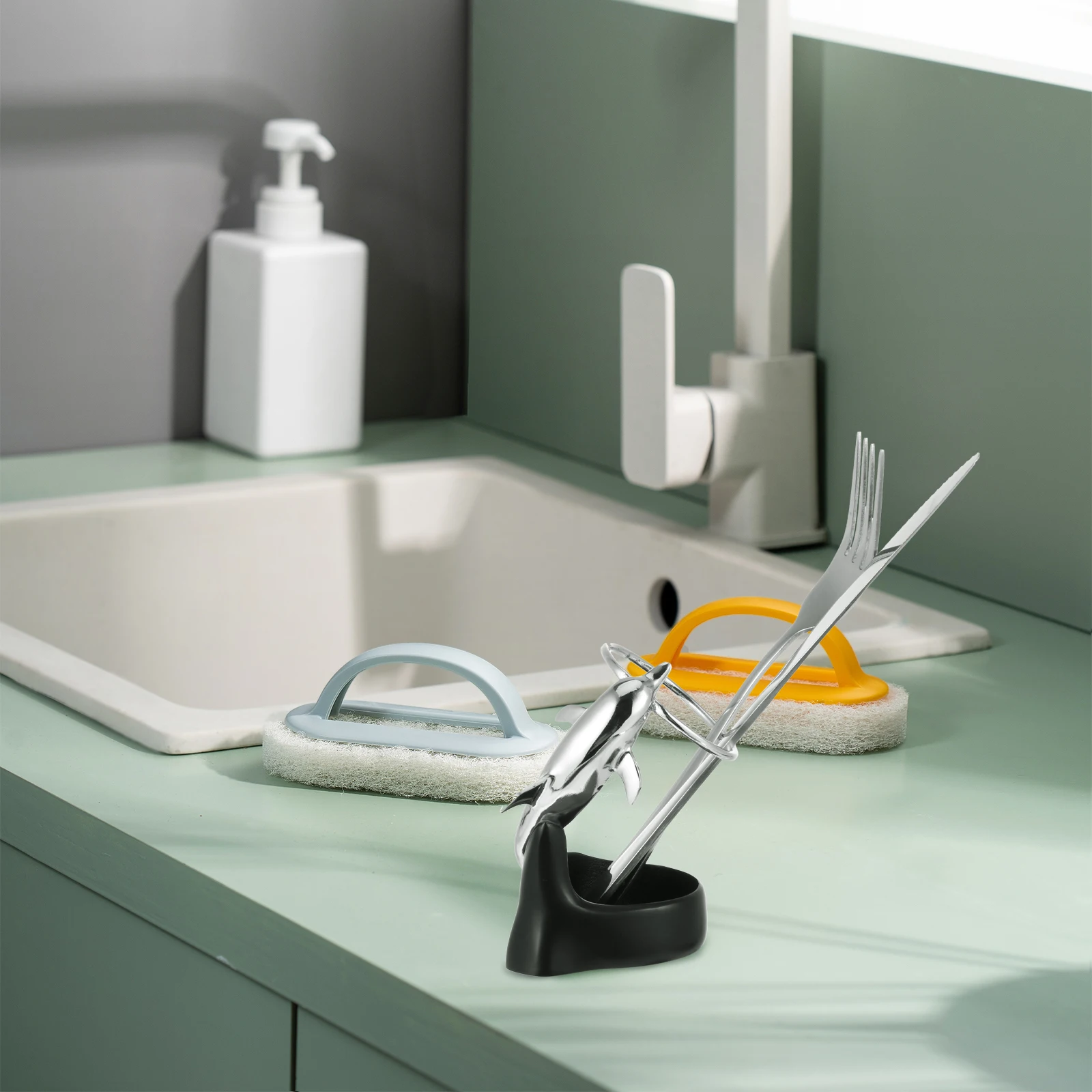 

1pc Tableware Stand Holder Zinc Alloy Cutlery Forks Spoon Rest for Kitchen Countertop Home Decoration Gift