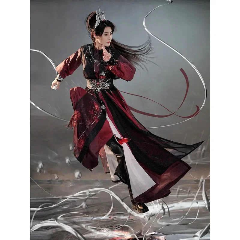 سونغ سلالة هانفو تأثيري الأحمر ماجيك زنبق الزي القديم أنيمي التمهيد فنون الدفاع عن النفس الفروسية هانفو دور اللعب كرنفال الهالوين