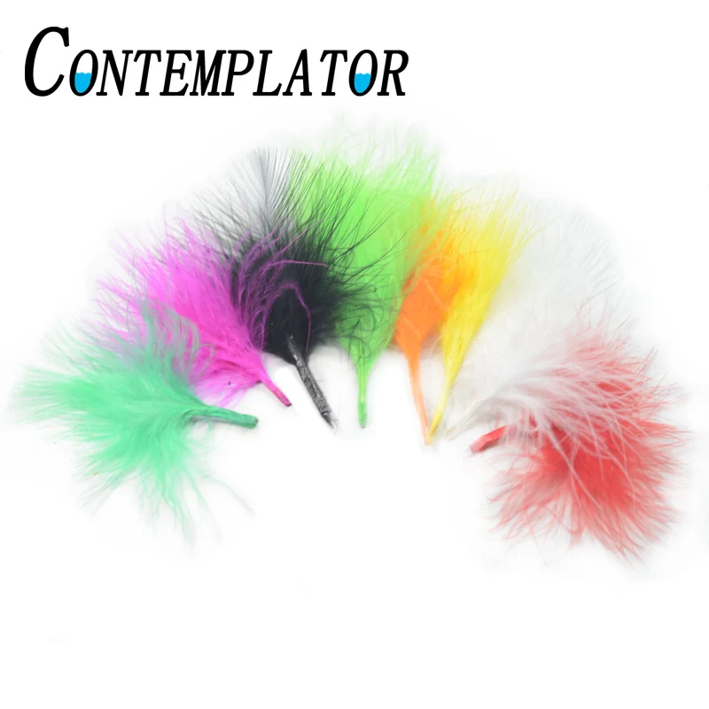 30pcs Blood Turkey Marabou Fly Tying Materials For Flies Wings Tails 8optional colors Streamers Body Fly Fishing Feathers