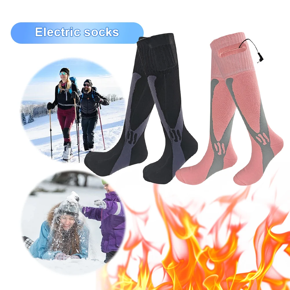 

Skiing Sock, 1Pair Winter Heated Socks, Heating Foot Rechargeable Heating Warmth Socks, for Women Men Camping Hiking Equipmen