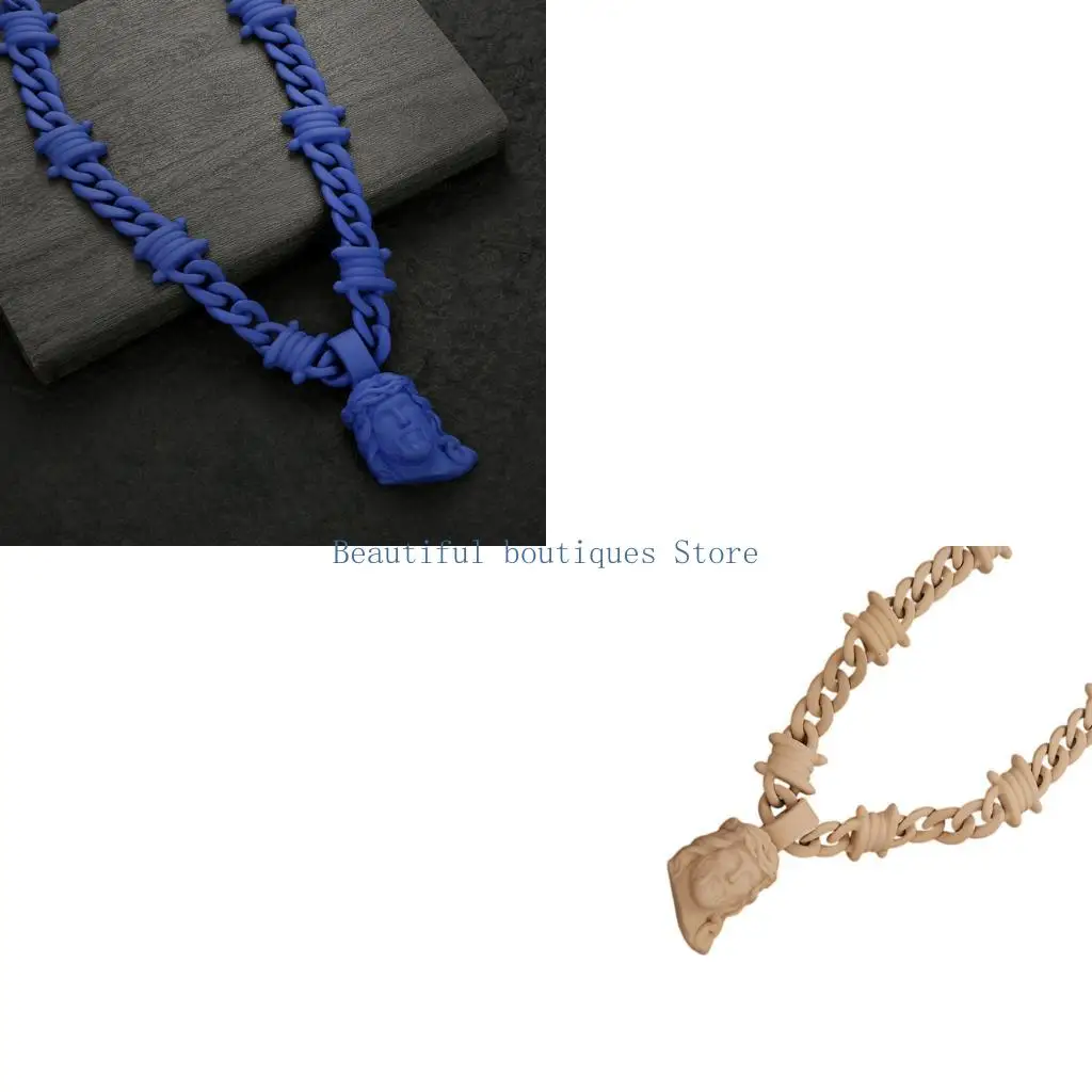 U4LF Bold Geometric Charm Pendant Necklace for Men Feature 56cm Wearable Chain Length
