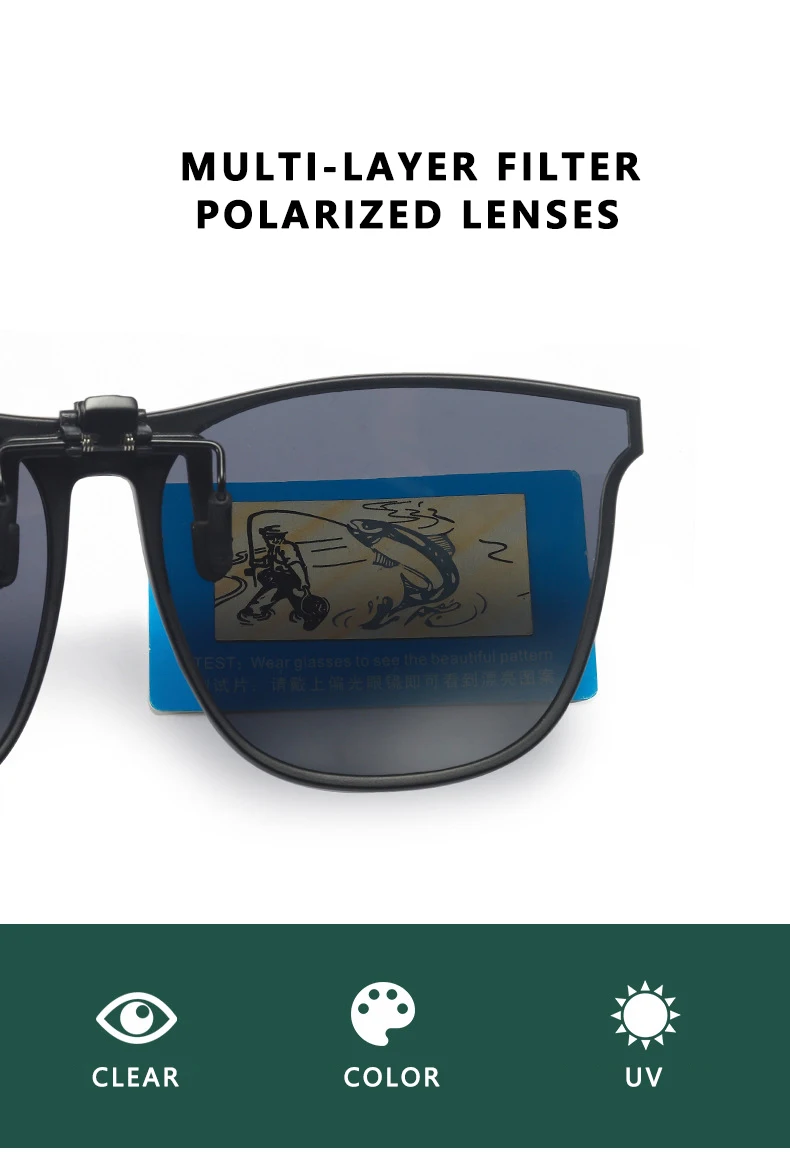 Polarisierte Clip Auf Sonnenbrille Männer Auto Fahrer Brille Nachtsicht Gläser Anti Glare Vintage Quadratische Gläser Oculos – Detail 4