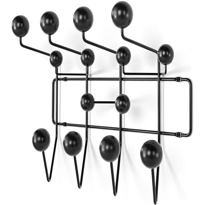 Nordic Furniture Hang It All Walnut Hat Wall Coat Rack of Solid Wood Ball Metal Hooks Clothes Rack Hanger Ornaments Cap Holder