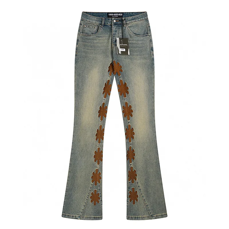 LOSTSHDWS 2025 Blue JEANS Heavy-Duty Embroidered American-Style High-Street Unisex Casual Fashion Jeans