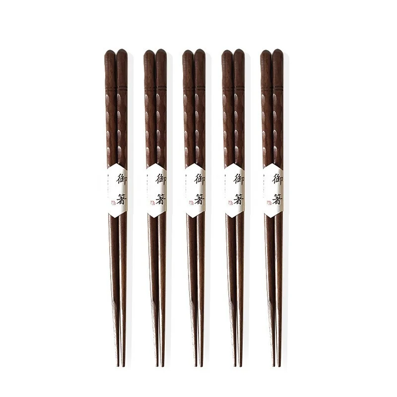 Japanese-style creative tortoise shell pointed chopsticks black walnut chopsticks household chopsticks ceremony