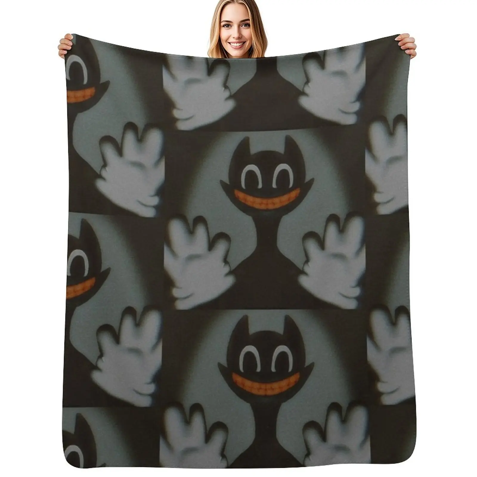 cartoon cat Throw Blanket Cozy Sofa Blanket for TV Watching Napping