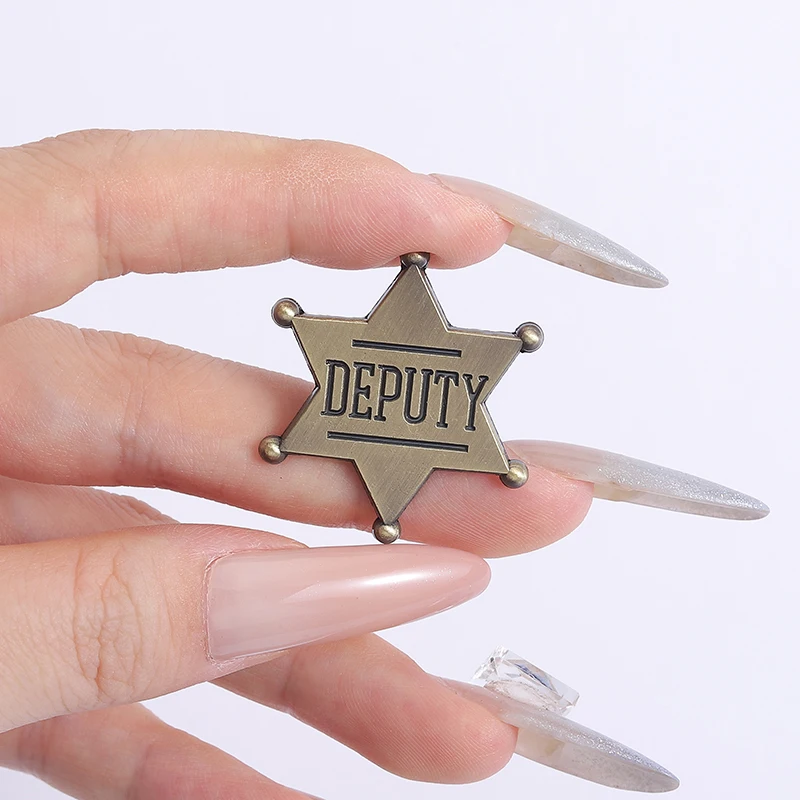 نائب شريف المينا دبابيس سداسية ستار دبابيس التلبيب شارات خمر ريترو هالوين مجوهرات هدية للأطفال الأصدقاء