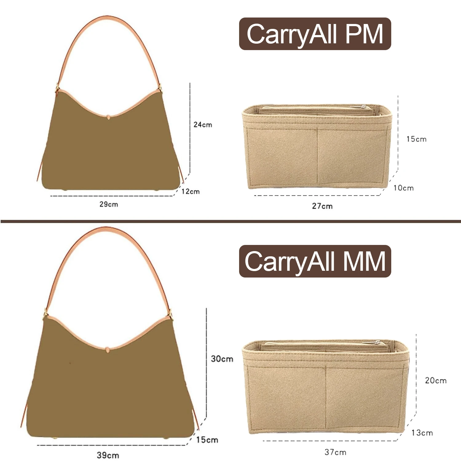 Purse Insert for Carryall Orga - Women Bags Lv ulasan dan harga