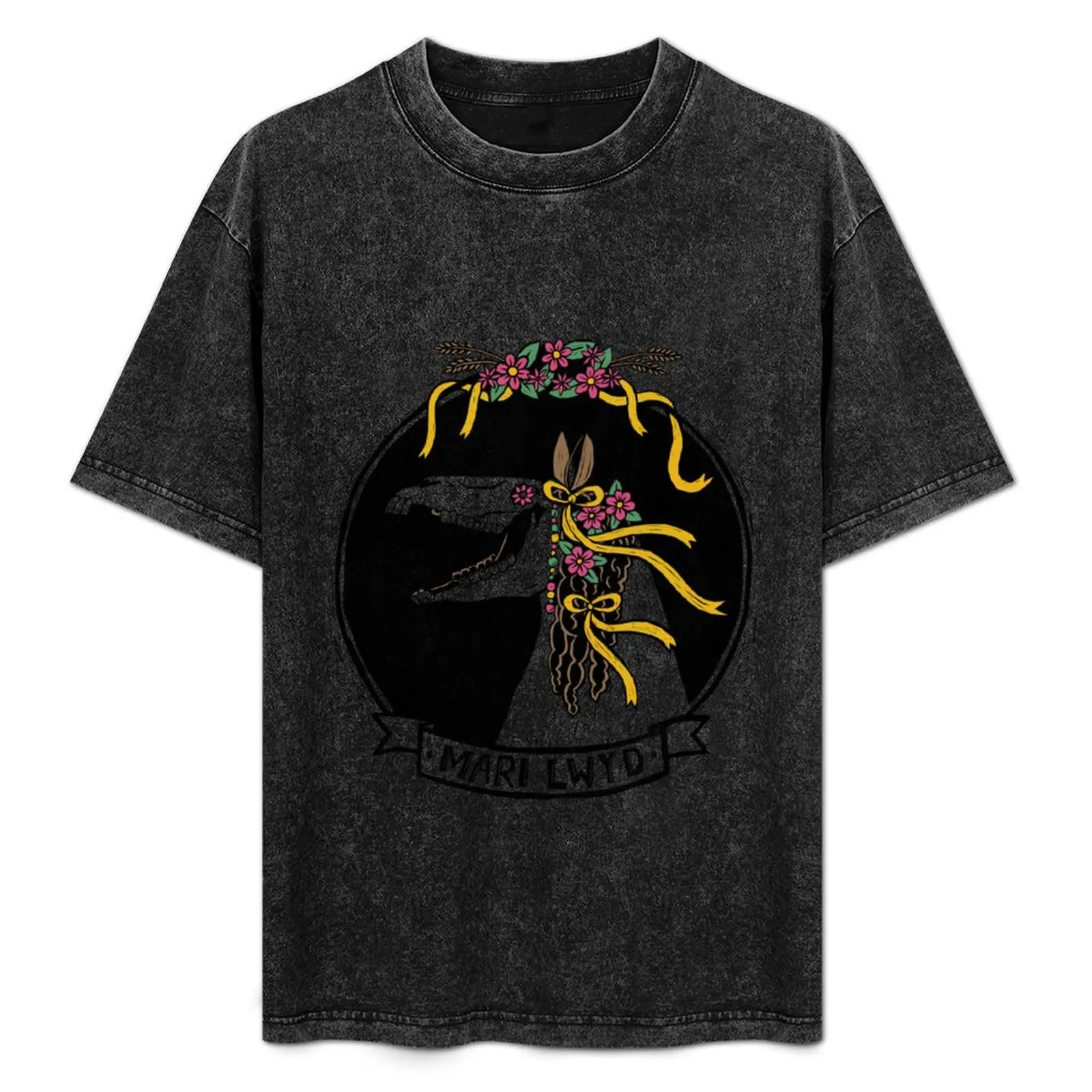 

Mari Lwyd T-Shirt Basic Plain Short Sleeve Crew Neck Tee