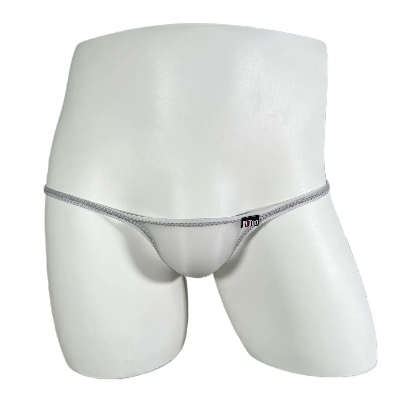 Men Sexy Thongs G String Ultra-Low Waist Panties Ultra-Thin Mesh Transparent U Pouch Underwear Breathable Ice Silk Briefs