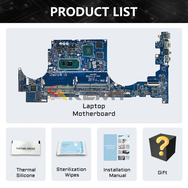 Ae LA-J502P Laptop Motherboard für HP Neid 17-cg 17m-cg gpi70 L87979-601 L87978-601 mainboard mit cpu i5 i7 10th gen