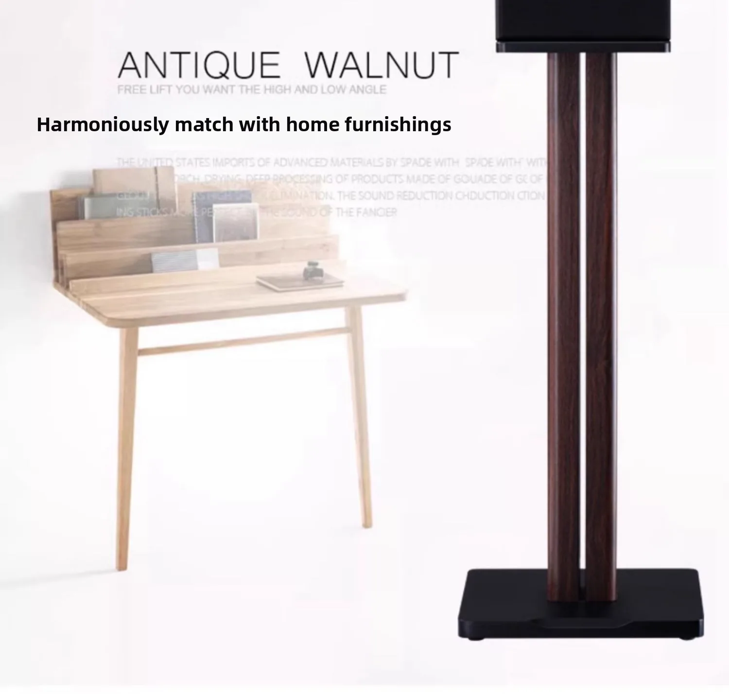Floor Speaker Stands with Height Adjustment Heavy-Duty Metal Surround Sound Stand for Speakers,Professional Home Theater