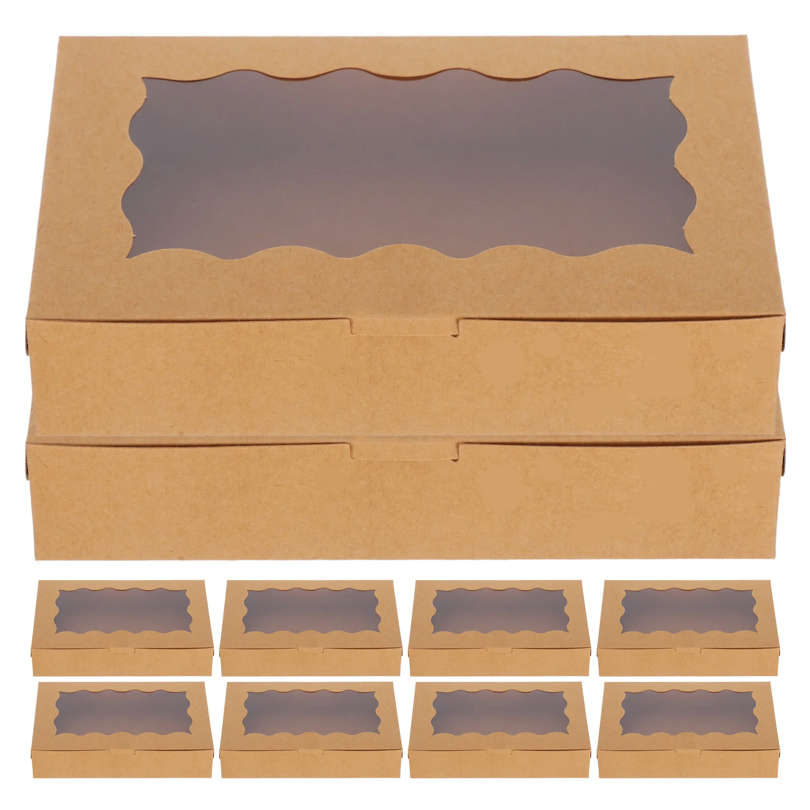 12 Pcs Cake Boxes Pastry Packaging Bakery Supplies Small Baking Cookies Baked Goods Cupcake for Pie with Window