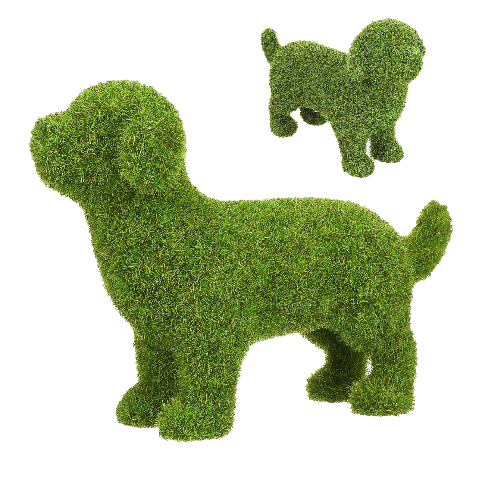 

1pc Green Flocking Dog Statue For Garden Indoor Outdoor Decor Home Decoration Puppy Sculpture Housewarming Gift