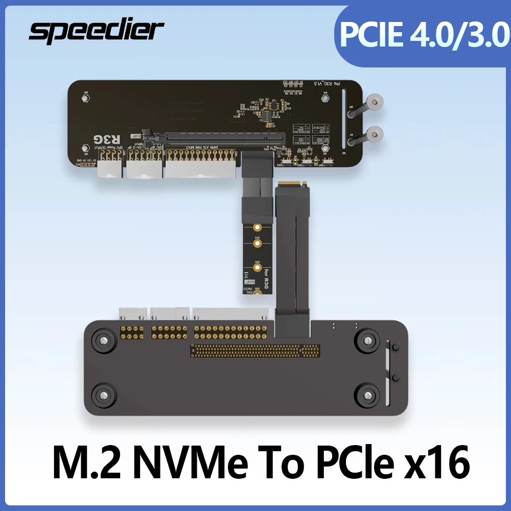 

M.2 NVMe To PCle 4.0 / 3.0 X16 External Extension Cable eGPU Adapter R3G for NUC ITX STX Notebook PC Laptop Docking Stations