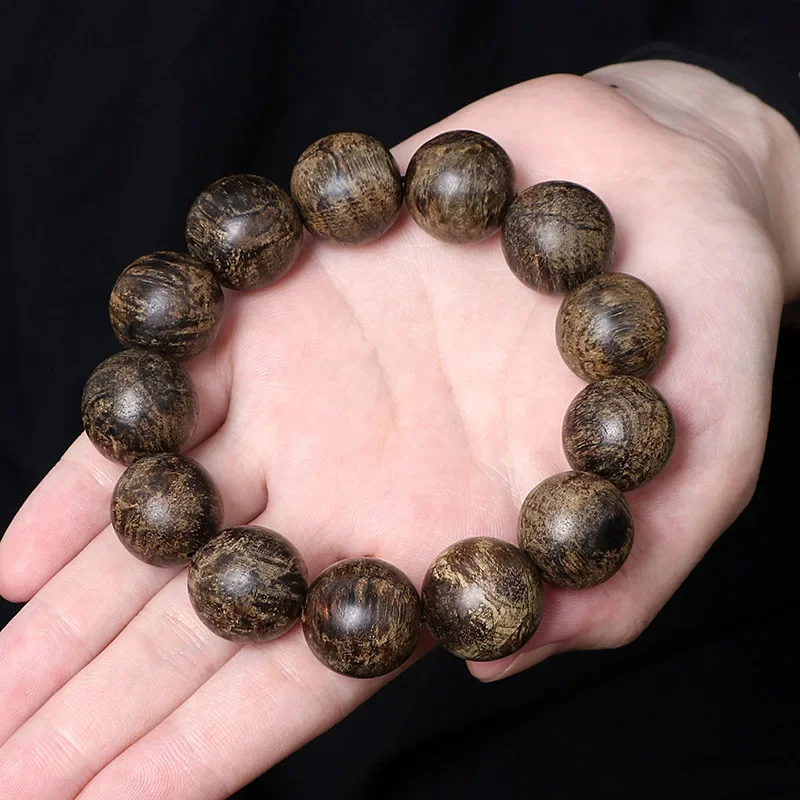 

Nine Points Submerged Level Indonesia Dala Dry Hand String Agarwood Buddha Beads Wear Rosary Bracelets for Men and Women