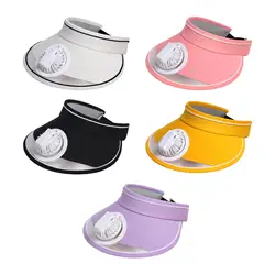 Cooling Fan Hat Breathable USB Rechargeable Fans Hat Sun Visors Hat with Fan for Men Women Girls Boys Sport Fishing Travel