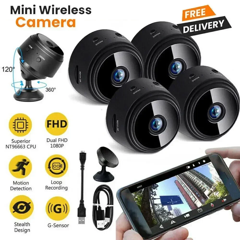 NIEUW A9 Mini Camera WiFi Draadloze beveiliging Afstandsbediening Monitor Camcorder Videobewaking Smart Home Mini Cam HD Camera