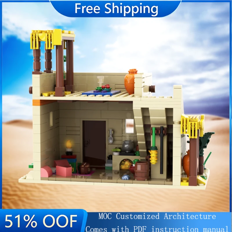 498 PCS MOC City Street Views Modular Rural Housing Building Block Diy Educational Assembly Kid Toys Educational Christmas Gifts