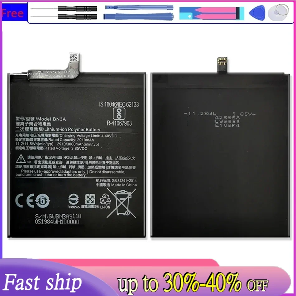 

3000mAh BN3A Battery For Xiaomi Redmi Go Bateria Batteries + Free tool