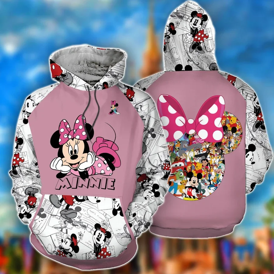 

2024 Disney Minnie Mouse 1971-2021 50th Anniversary Unisex Men and Women Hoodie Fashion Versatile Casual Hoodie