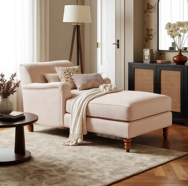 4French retro concubine chair small apartment bed end concubine sofa balcony single leisure recliner