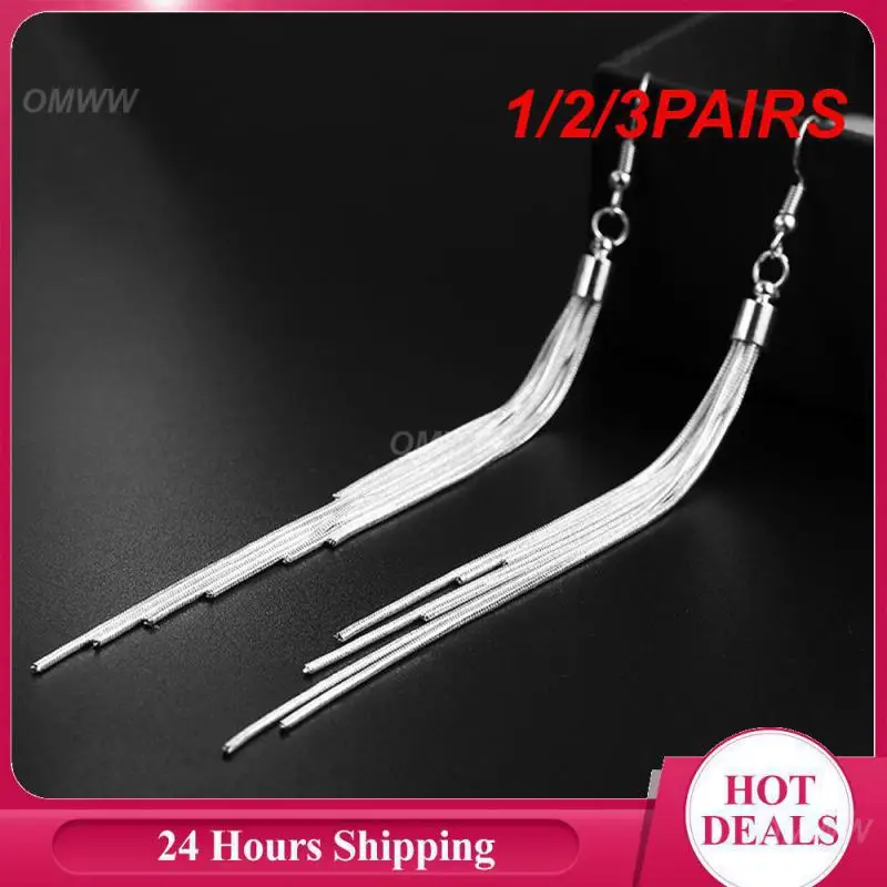 1/2/3PAIRS Tassel Earrings High Purity 1 Pair Earrings Ear Ring Ear Line Exquisite Workmanship Metal Extra Long Ear Wire Fashion