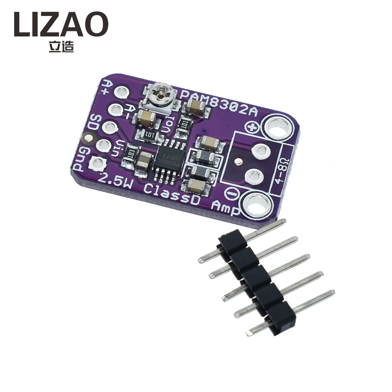 LIZAO PAM8302 Class D Audio Power Amplifier Module, 2.5W Single Channel Audio Amp Board with Volume Control