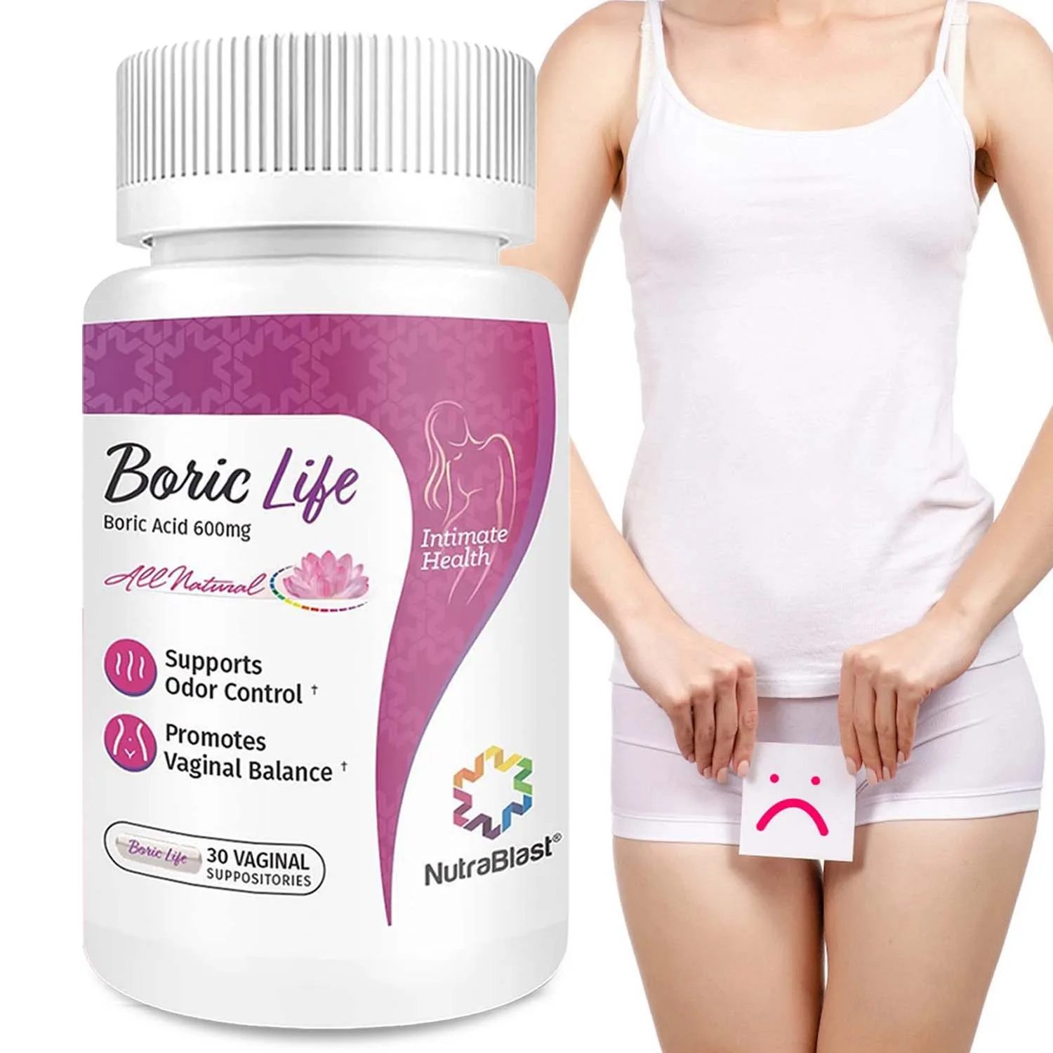 

Boric Acid Vaginal Suppositories - Enhance Immunity, Promote Vaginal Health, Balance Vaginal Flora, Reduce Odor