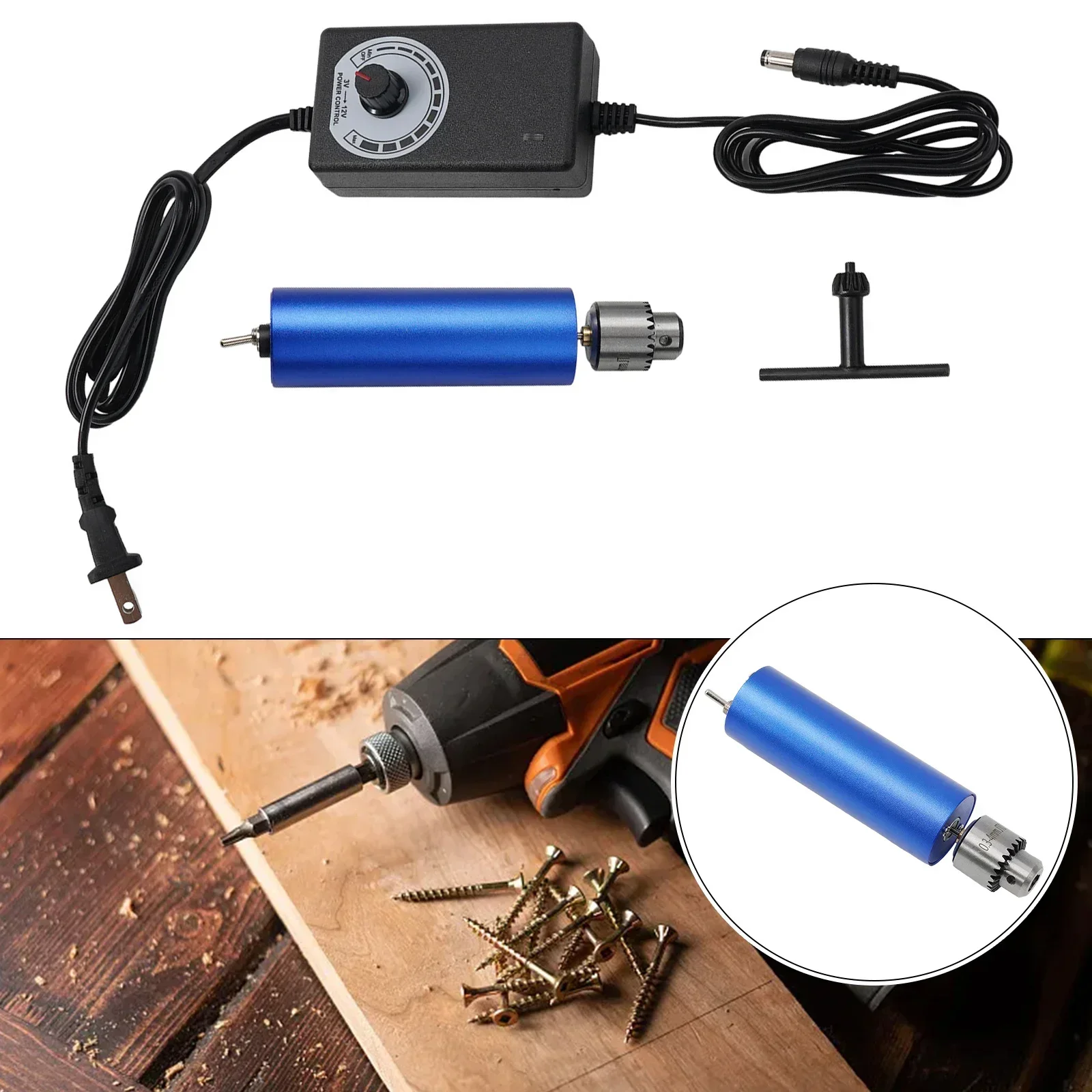 Imagem -05 - Conjunto 0.34 mm Broca de Mão Elétrica Ajustável 312v Mini Mi-cro Moinho de Broca Elétrica para Faça Você Mesmo Ferramentas para Trabalhar Madeira Artesanato Jóias 1