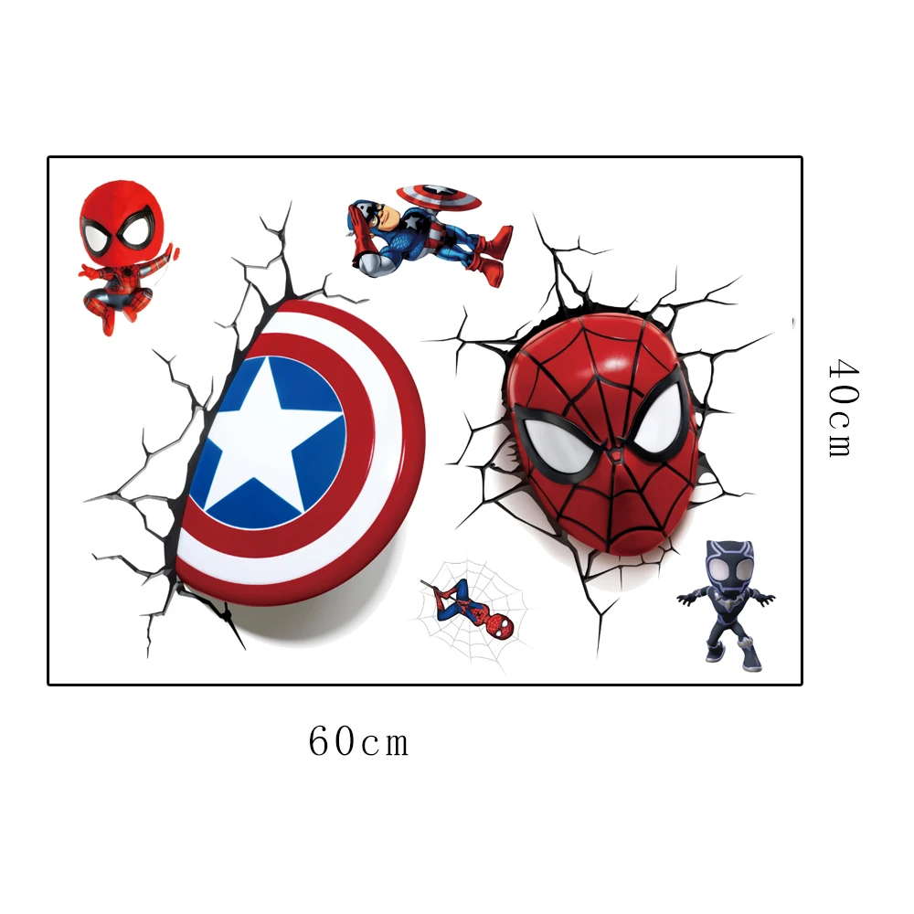 3D Avengers Broken Wall Marvel Wandaufkleber für Kinderzimmer, Wohnzimmer, Wanddekoration, Superhelden-Filmplakat, Geschenke für Jungen