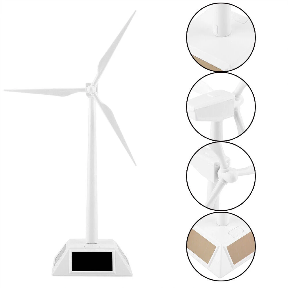 1pc Solar Wind Mill Model Powered Wind Mill Model Desktop Decor Craft Kids Children Education Home Decoration Power Tools