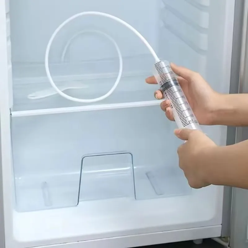 All-inclusive Cleaning Tools Set with Anti-Clog Feature - Brush, Hose, Syringe, Fridge Drain Hole Cleanser and More