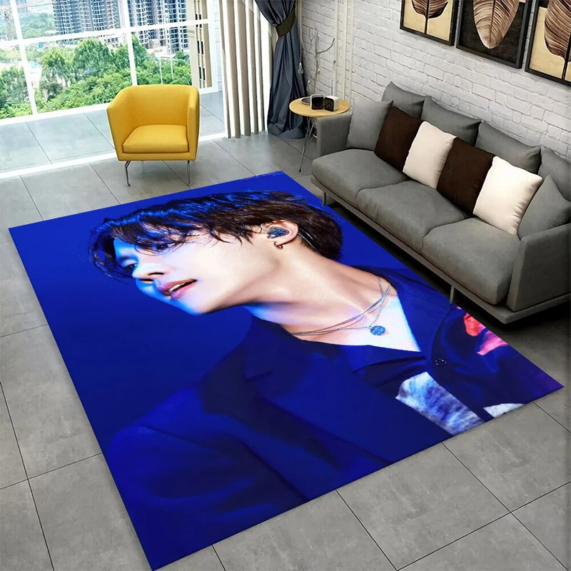 

Ковер K-pop BTS J-Hope для игровой комнаты, спальни, гостиной, дивана, домашнего декора, детский коврик, нескользящий напольный коврик, подарок