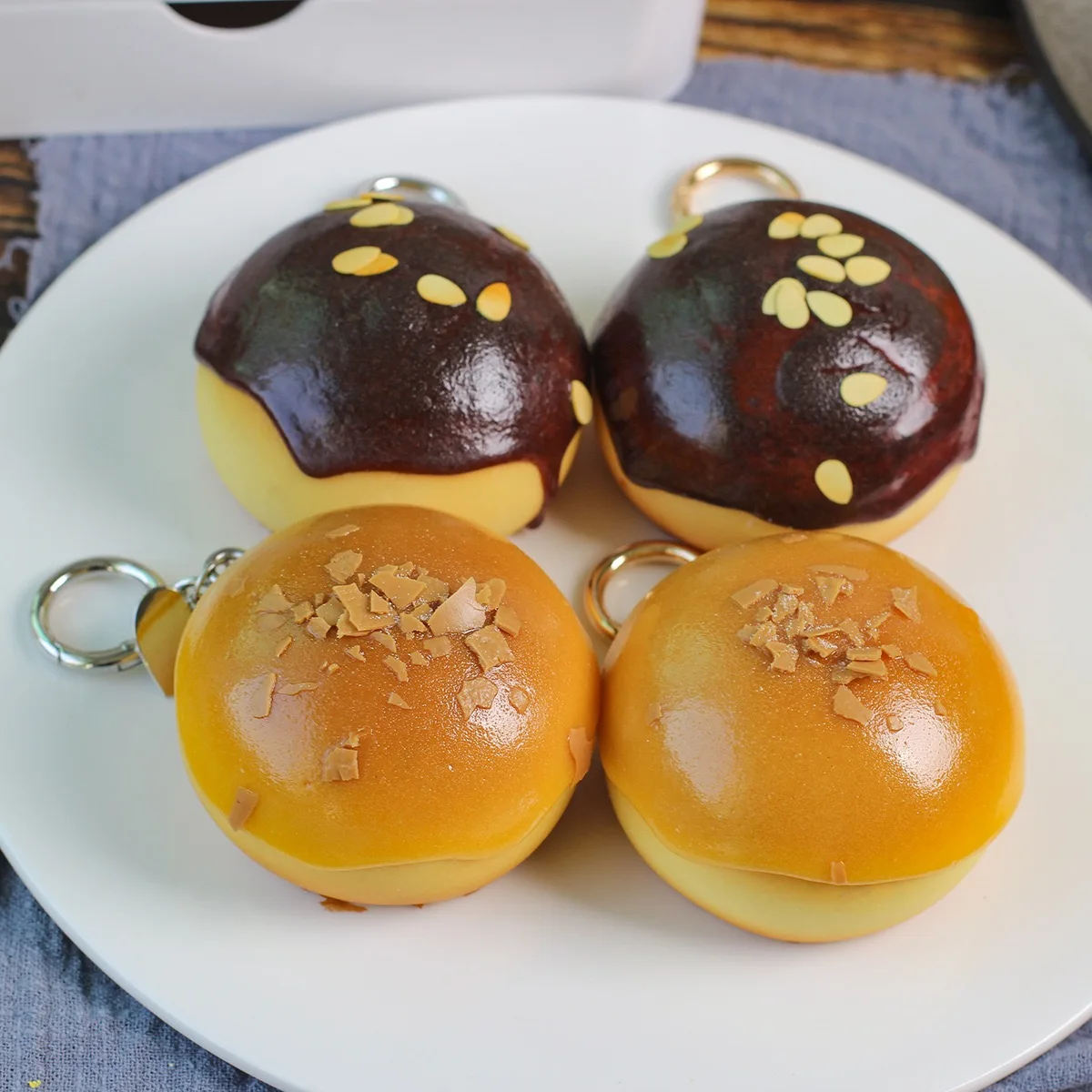 A Cute Fake Butter Bun Bag Pendant Car Hanging Decoration