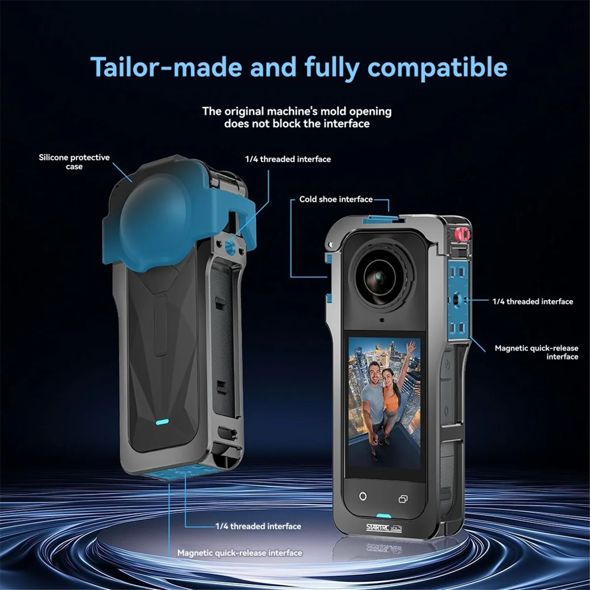 

2025 New- for X5 Camera Cage Quick Release Protective Metal Frame with Lens Guard Action Camera Accessory