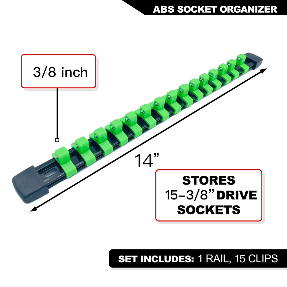 1/4 "3/8" 1/2 "Wrench Houders Rechte Plastic Universele Socket Organizer Rail Beugel Reparatie gereedschap Socket muursleutel Thuis Gereedschap - afbeelding 1